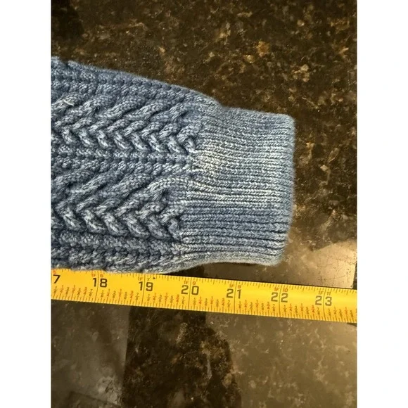 Anthropologie Cloth & Stone Bomber Jacket Small Denim Blue Chambray Zip Puffer - Picture 10 of 10